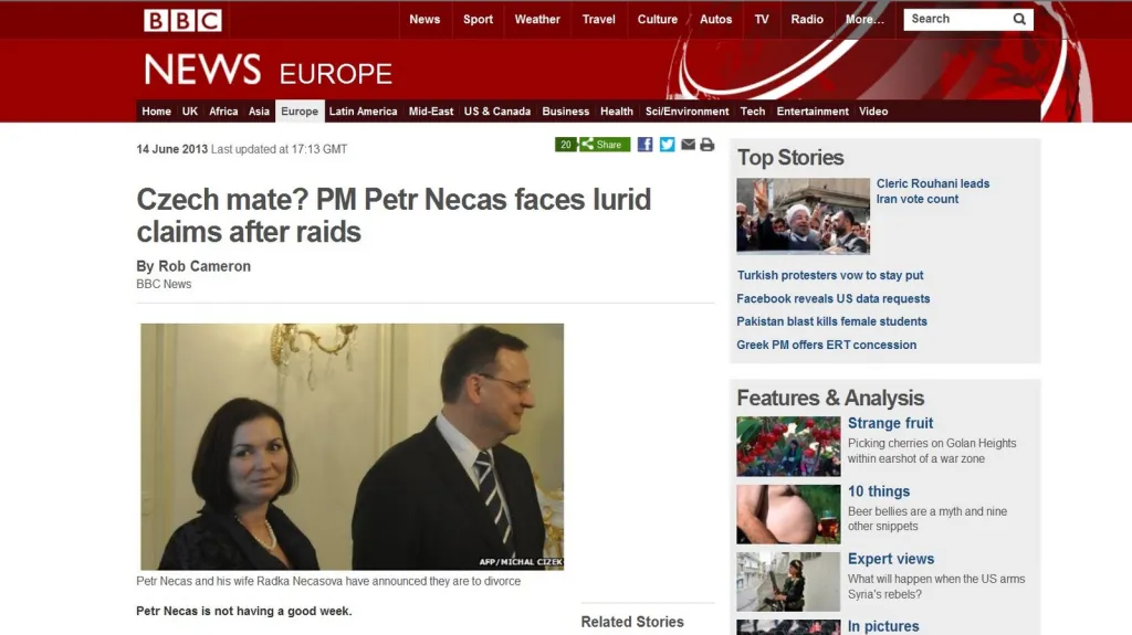 BBC o české aféře
