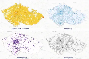 Zeman bodoval v baštách KSČM a ANO, Drahoš s Topolánkem u ODS a Fischer u lidovců