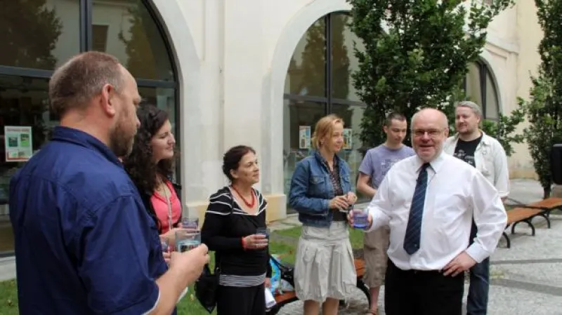 Petr Marek na brífinku k řetězové hladovce