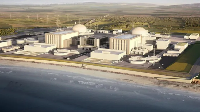 Vizualizace budoucí jaderné elektrárny Hinkley Point C