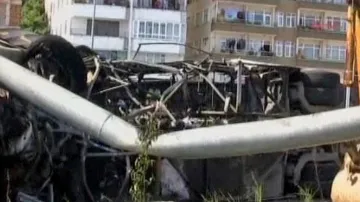 Následky požáru autobusu v Turecku