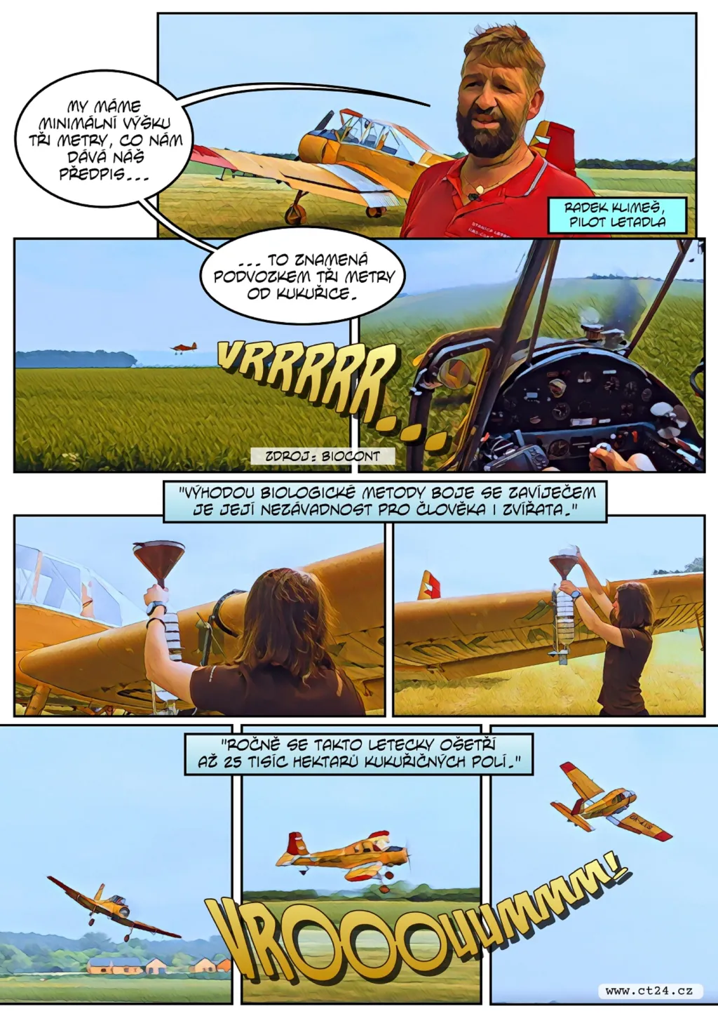 Čmelák práší pole