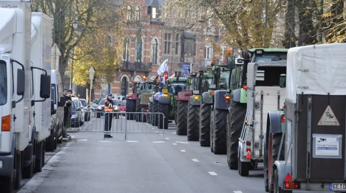 Protest zemědělců v Bruselu