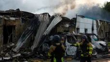Následky ruských dronových útoků u Kyjeva
