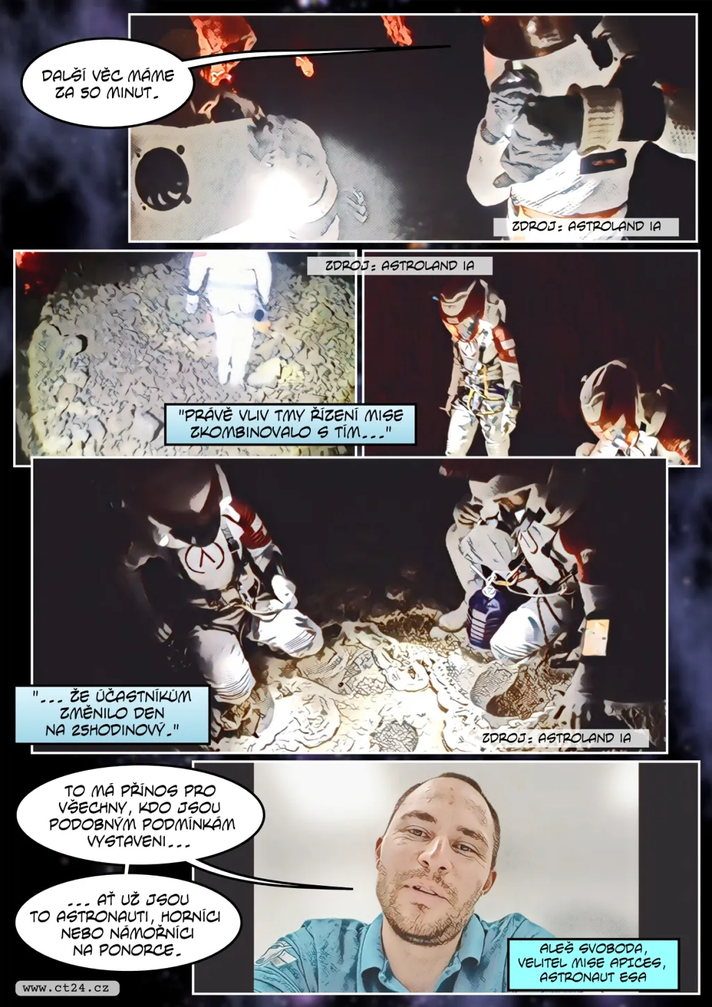 Možní astronauti strávili izolováni v jeskyni šest dní. Velel jim Čech
