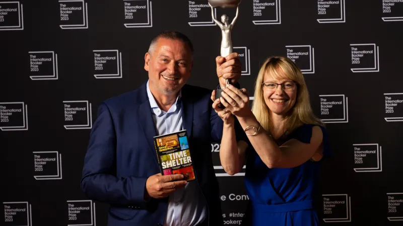 Spisovatel Georgi Gospodinov a překladatelka Angela Rodelová