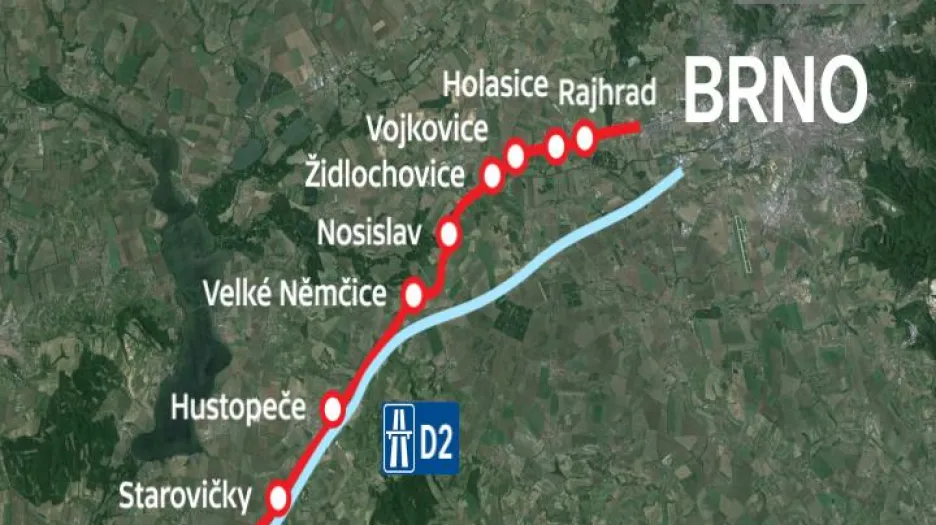Obce u D2, kterými nesmí projet nákladní vozidla vážící nad 12 tun