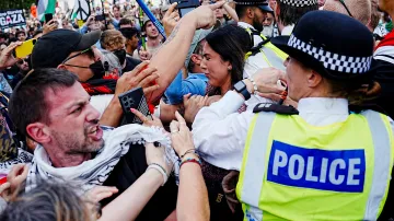 Londýnská demonstrace za zrušení zákazu organizace Palestine Action