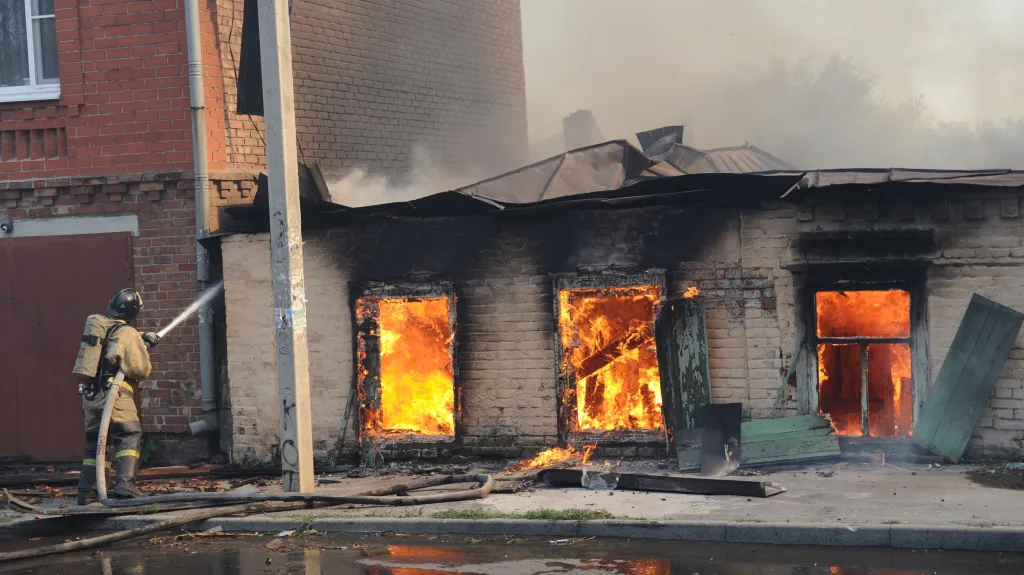 Požár v Rostovu na Donu