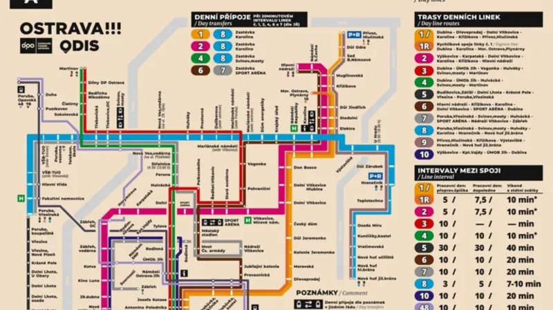 Návrh nového linkového vedení tramvají v Ostravě