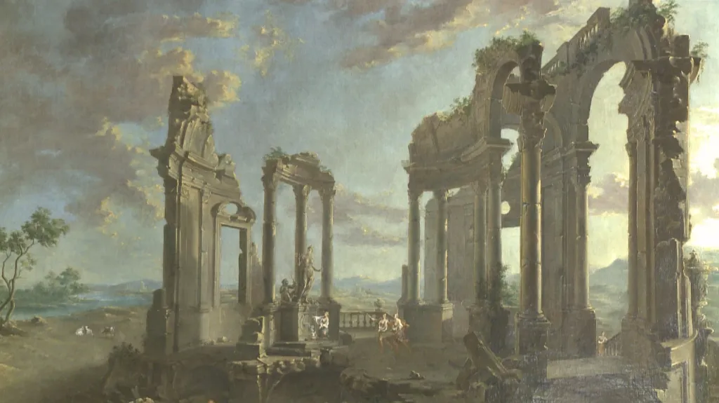 Norbert Grund / Krajina s troskami okrouhlého chrámu