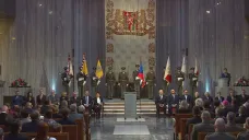 Předávání vyznamenání u příležitosti výročí konce druhé světové války ve Slavnostní síni na Vítkově