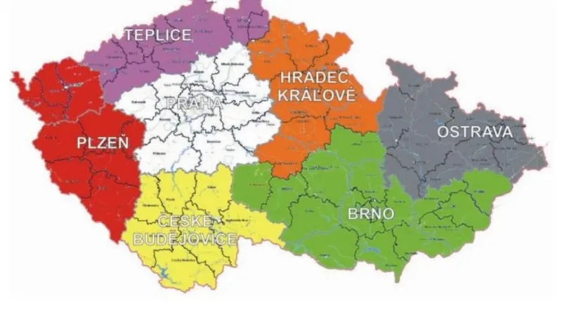 Působnost jednotlivých expozitur ÚOOZ