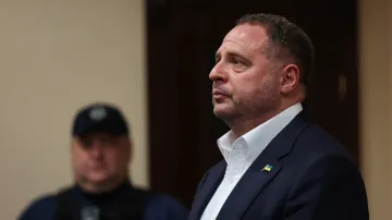 Andrij Jermak u soudu v Kyjevě (12. května 2026)