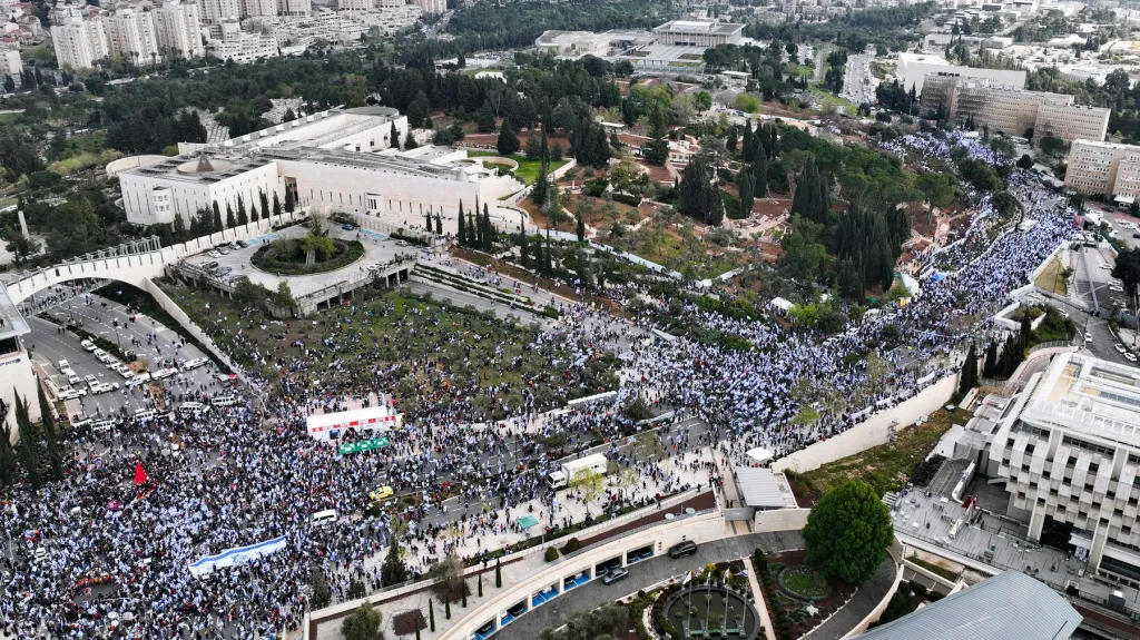 Protesty proti soudní reformě v Jeruzalémě