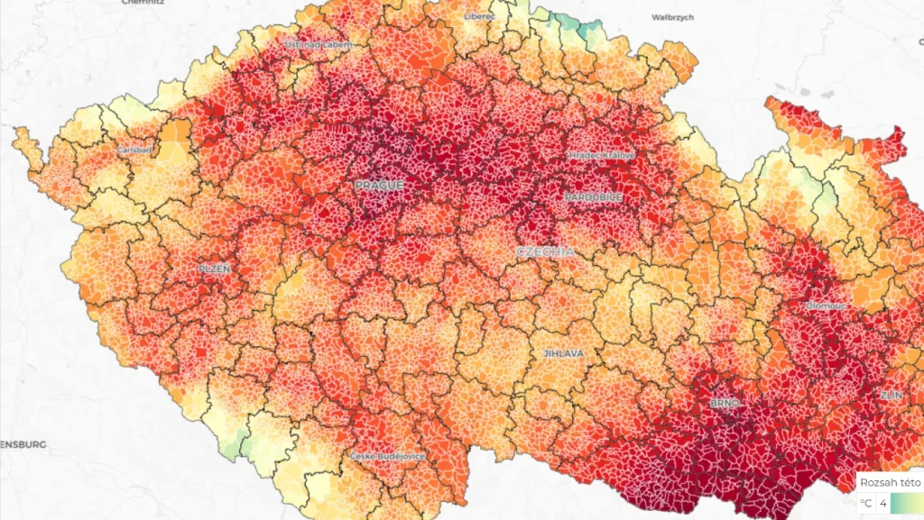 Změny klimatu v ČR na vizualizaci ClimRisk