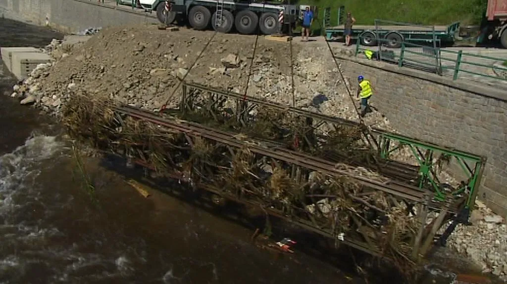 Vyzdvižený most v Českém Krumlově