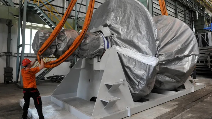 Část nízkotlakého rotoru pro turbínu prvního bloku Jaderné elektrárny Temelín
