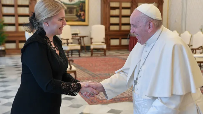 Slovenská prezidentka Zuzana Čaputová na návštěvě u papeže Františka v prosinci 2022