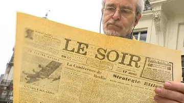 Edouard Reniére s falešným deníkem Le Soir z 9. listopadu 1943