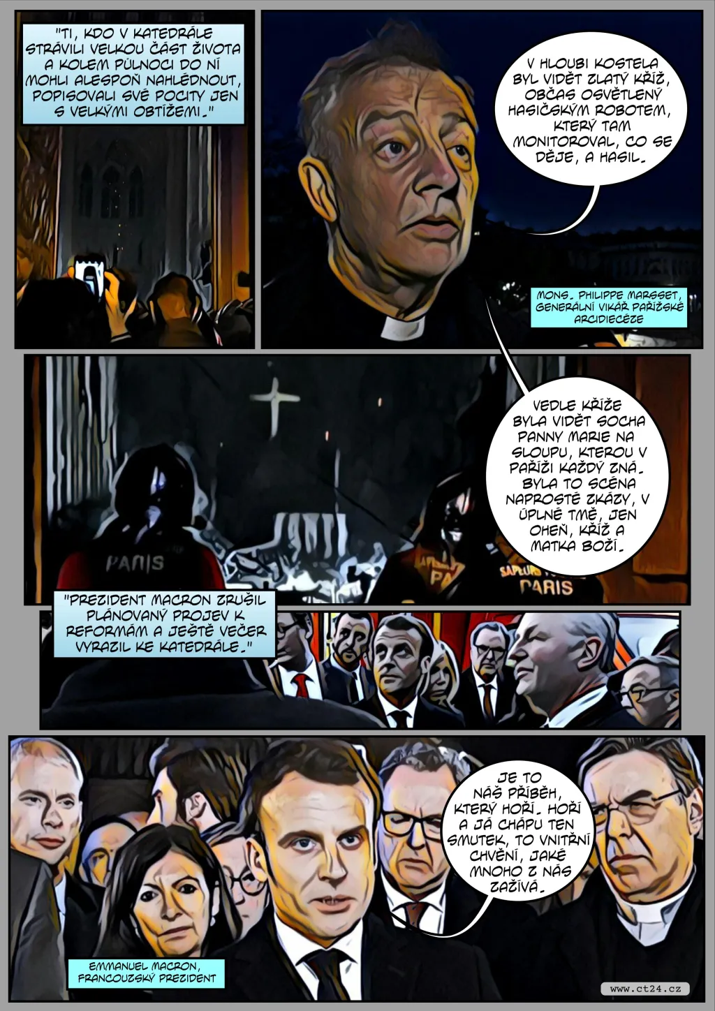 Komiks: Požár Notre-Dame