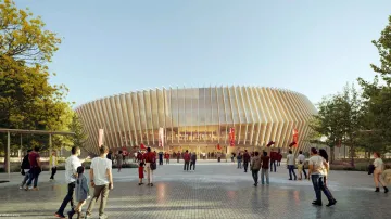 Vizualizace vítězného projektu českobudějovického Centra míčových sportů