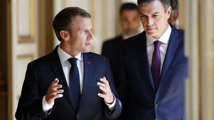 Macron a Sánchez jednali ještě před bruselským setkáním bilaterálně