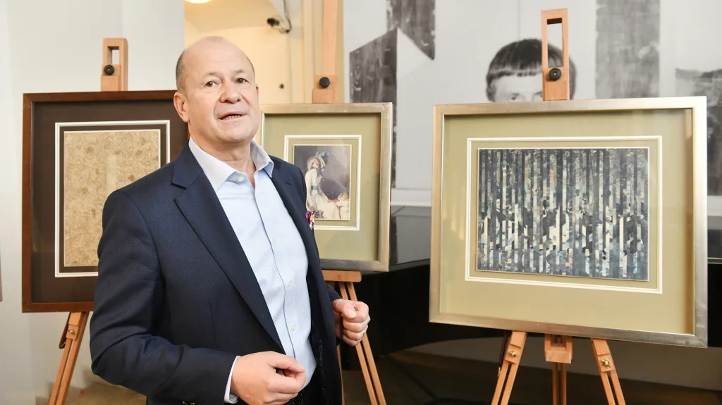 Roman Musil, předání sbírky koláží Jiřího Koláře Západočeské galerii v Plzni