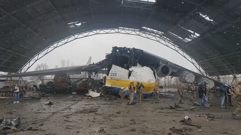 Zničené letiště Hostomel