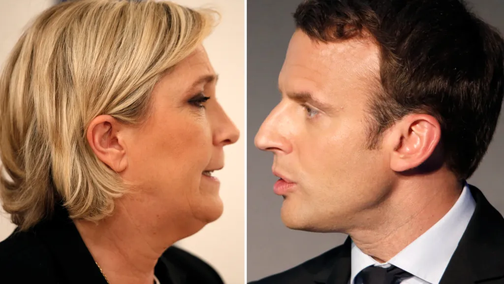 Marine Le Penová a Emmanuel Macron