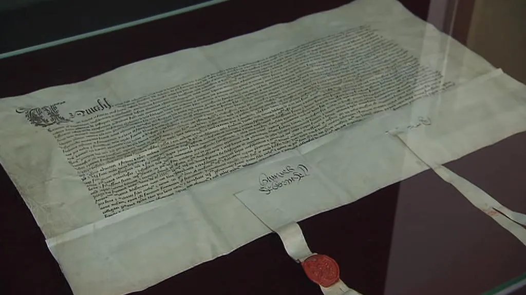 Originál smlouvy krále Jiřího s Francií