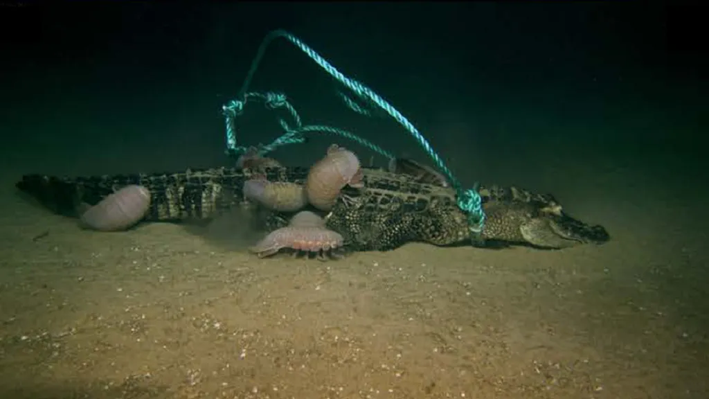 Aligátor požíraný stejnonožci