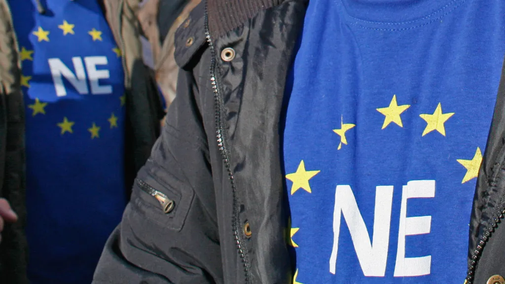 Chorvatský protest před referendem o vstupu do EU