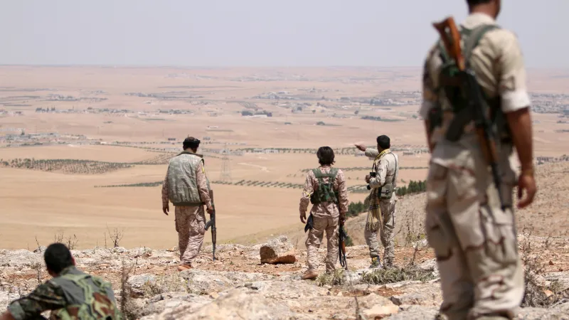 Vojáci v oblasti Manbidže