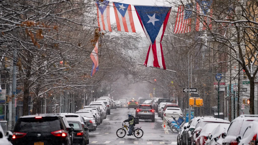 Zamrzlý New York na začátku ledna