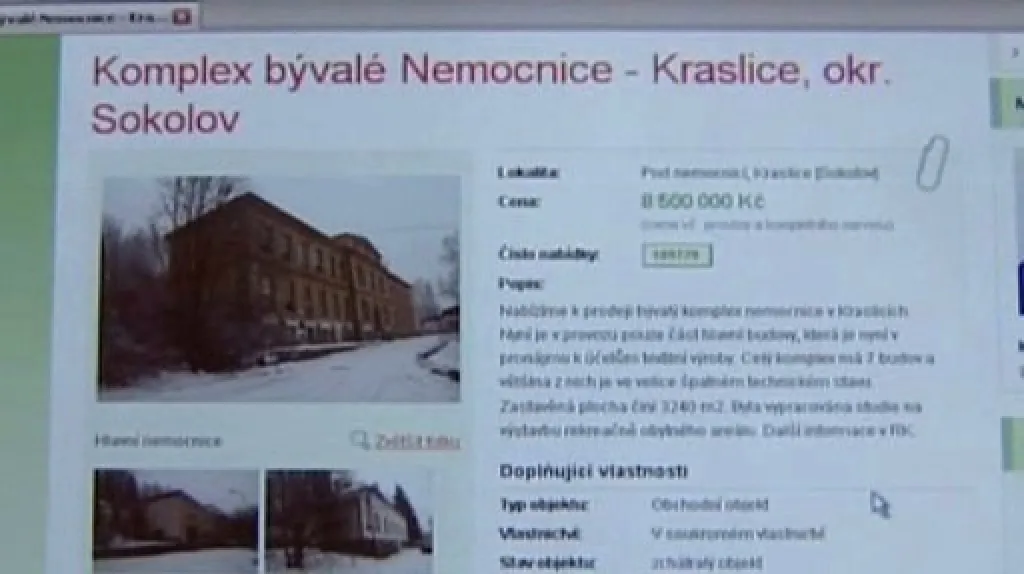 Inzerát na prodej areálu