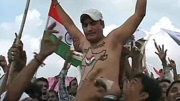 Demonstrace na podporu Anny Hazareho