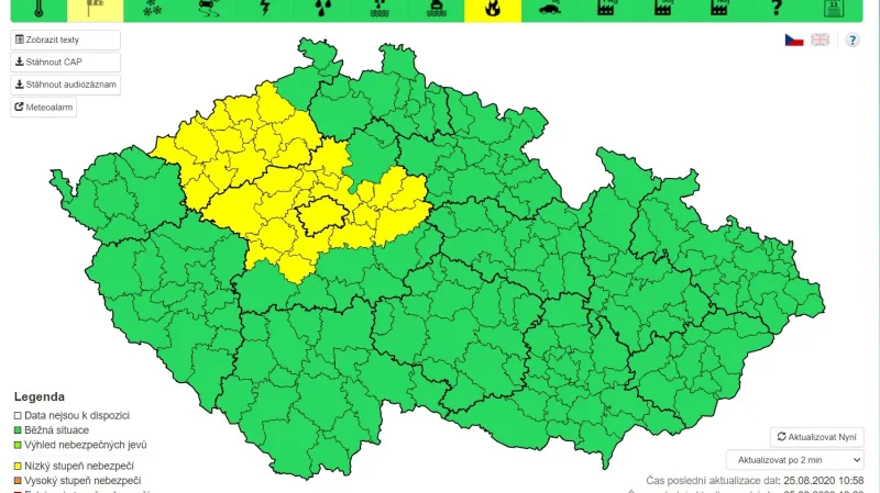 Výstraha ČHMÚ před požáry