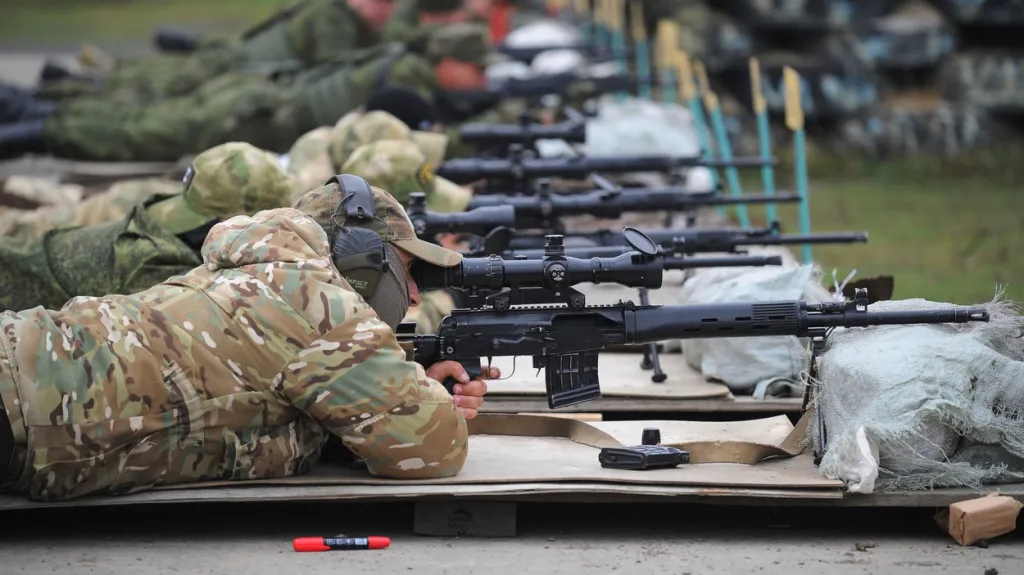 Výcvik ruských vojáků v Rostovské oblasti