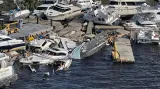 Letecký pohled na škody po hurikánu Ian na Floridě