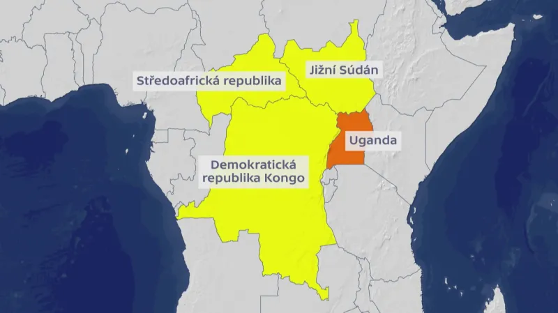 Území, na které pronikla Armáda Božího odporu Josepha Konyho