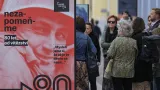 Výstava Nezapomeňme k 80. výročí ukončení druhé světové války instalovaná v Českých Budějovicích