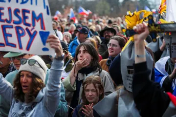 Na demonstraci do Prahy dorazili lidé z celé republiky