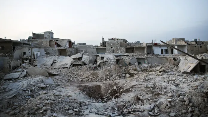 Poničené části města Allepo