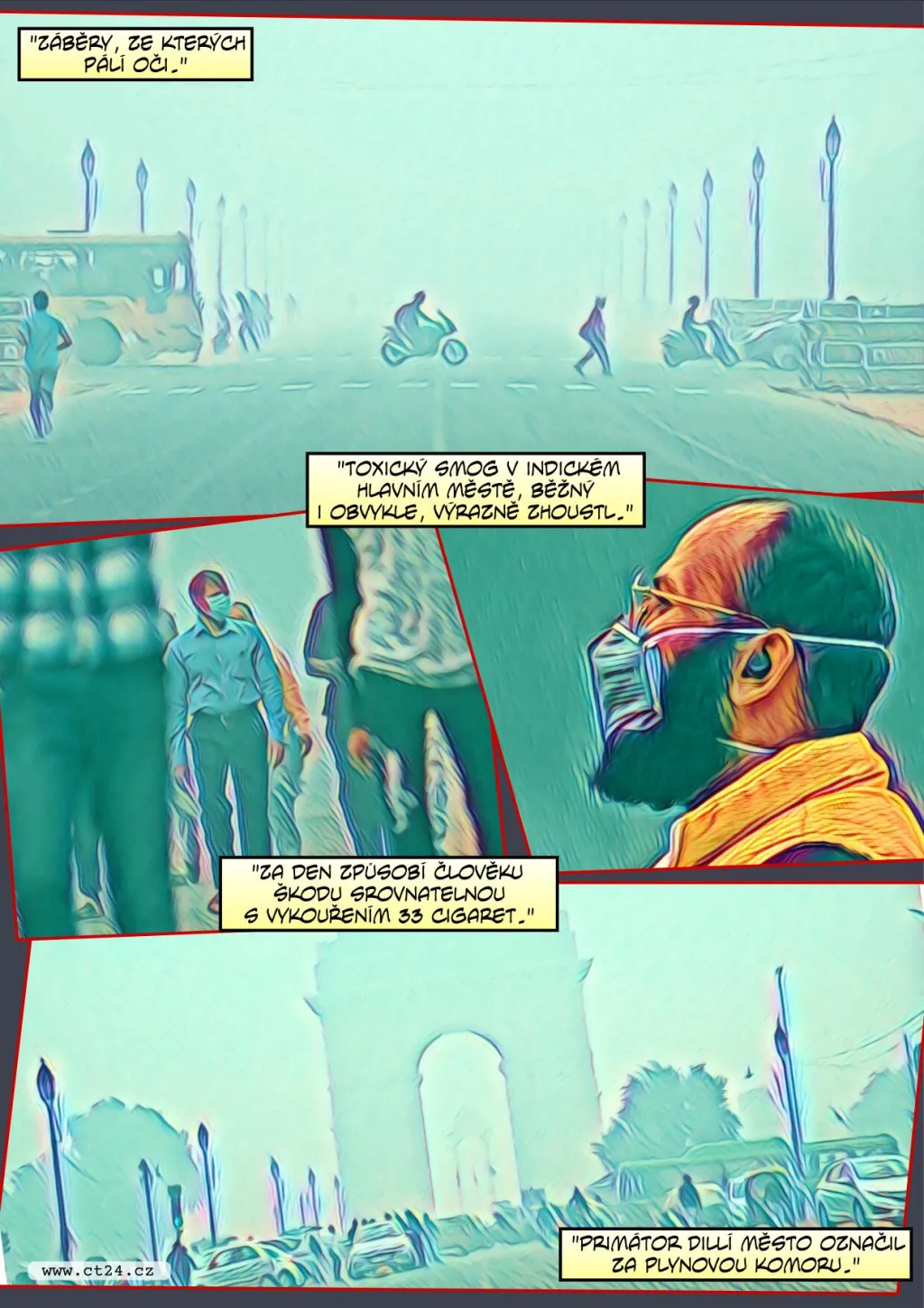 Indické hlavní město Dillí dusil smog, hodnoty překročily únosnou míru