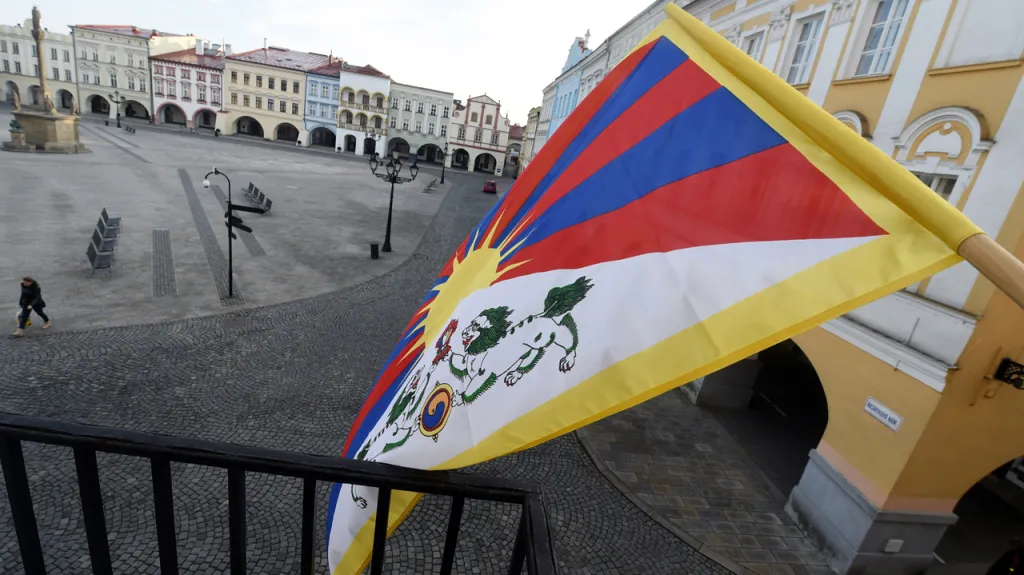 Tibetskou vlajku vyvěsili v Novém Jičíně
