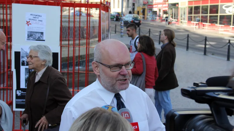 Petr Marek na brífinku