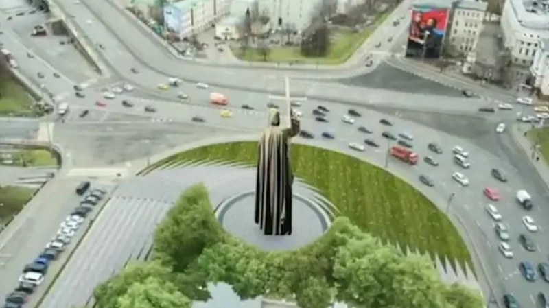 Vizualizace sochy knížete Vladimira