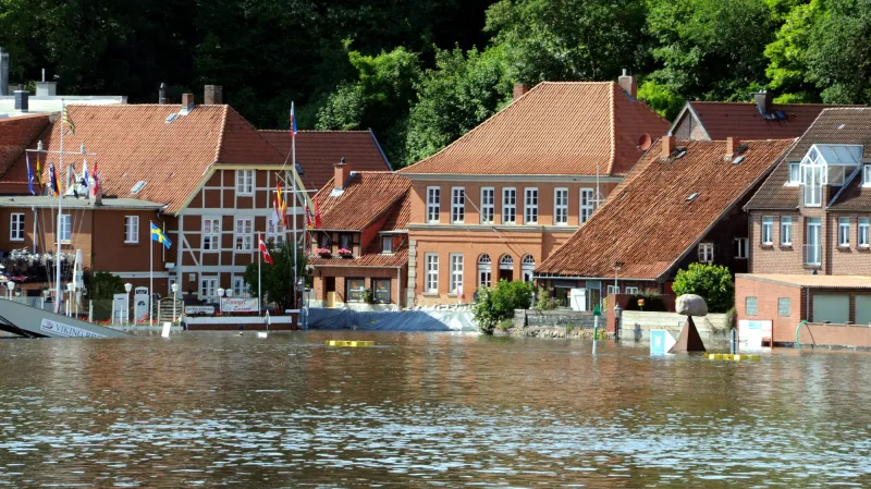 Lauenburg ohrožuje stoupající Labe