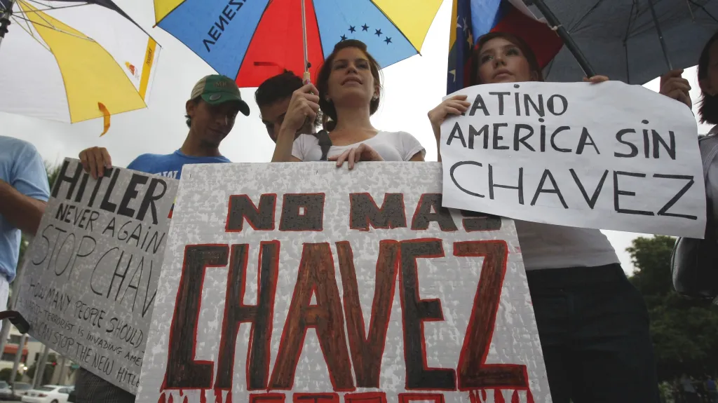 Protesty proti Chávezovi v Miami